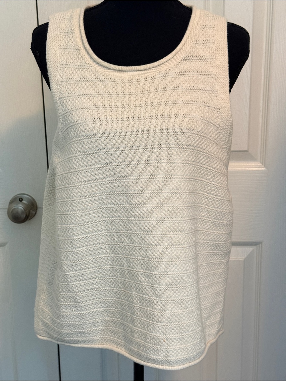 Madewell Norris Textured Knit Sweater Tank Cream XL EUC